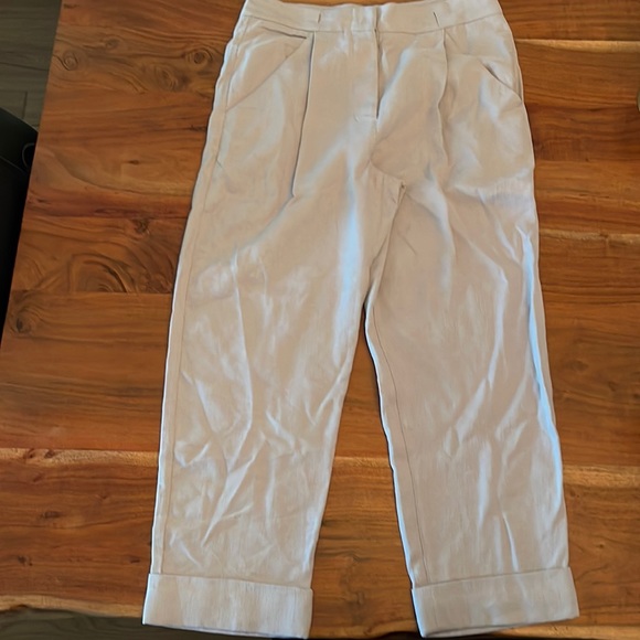 Aritzia Wilfred Allant Linen Pants - slate gray. Size 4 - Picture 4 of 11